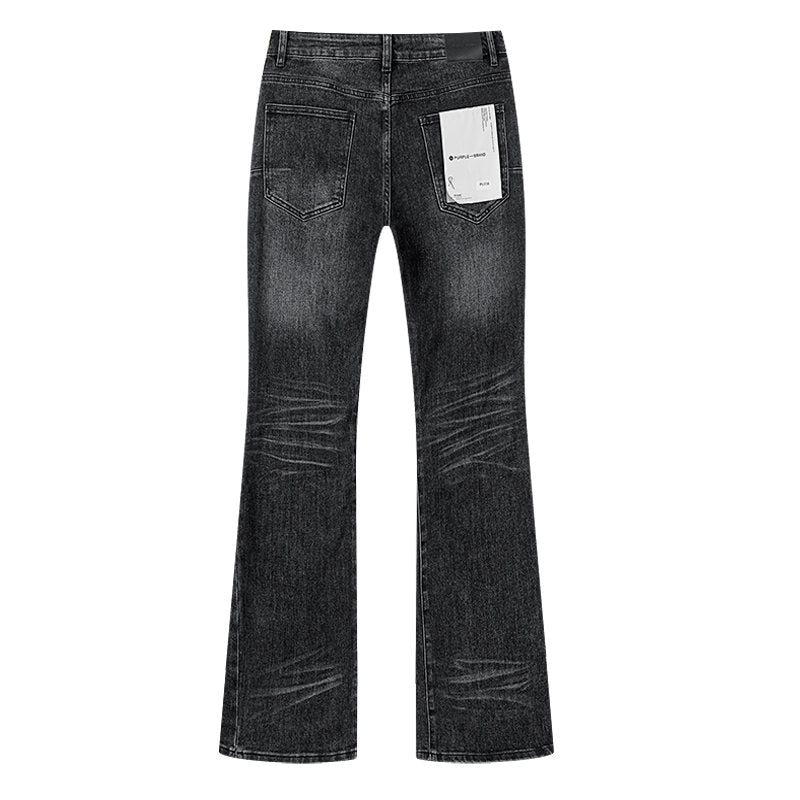 Purple Brand Black Washed Flare Jeans ¡ª back