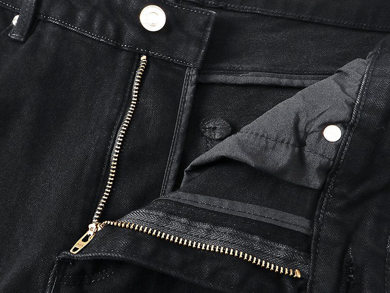RTA Black Distressed Flared Jeans ¡ª detail