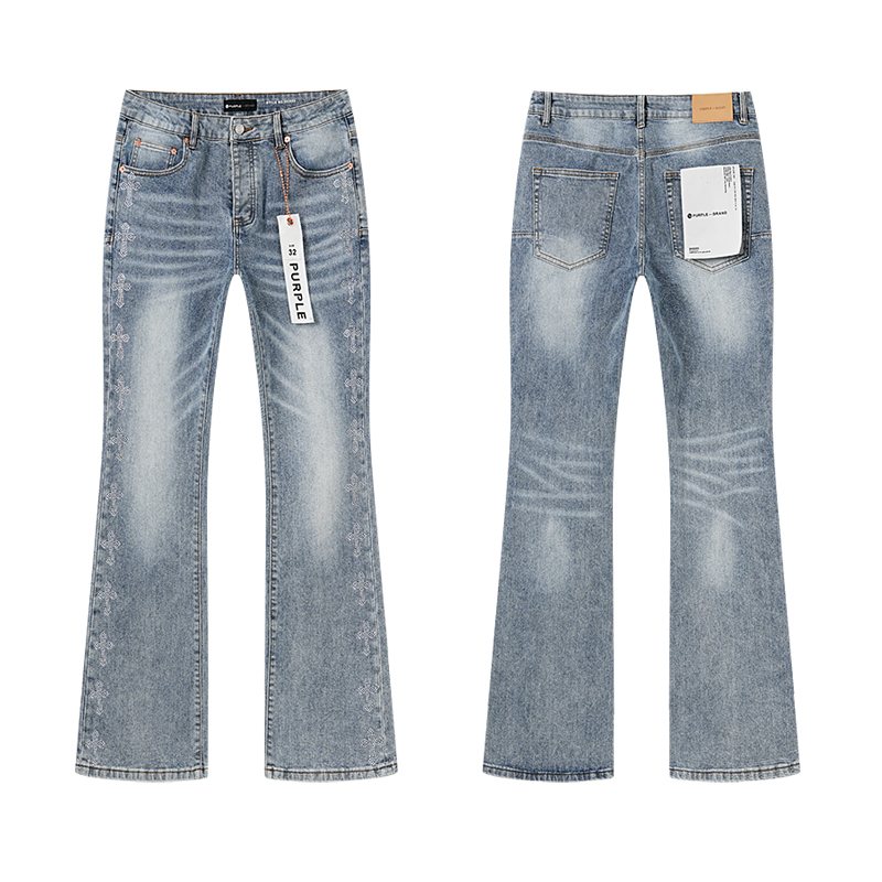 Purple Brand Light Blue Rhinestone Flared Jeans ¡ª hero