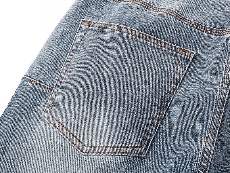 Purple Brand Light Blue Rhinestone Flared Jeans ¡ª detail