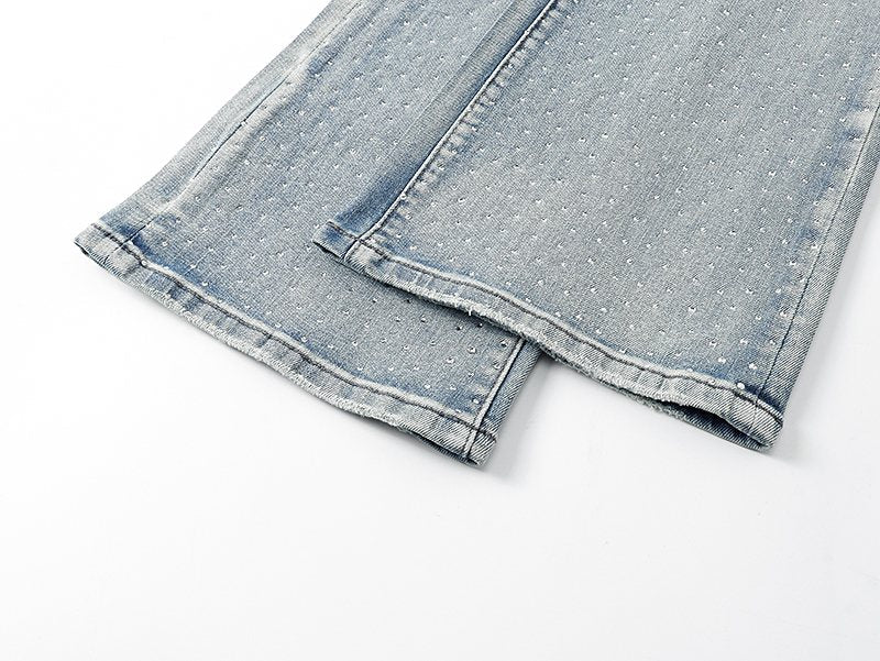 Purple Brand Dot Embellished Flared Jeans ¡ª detail