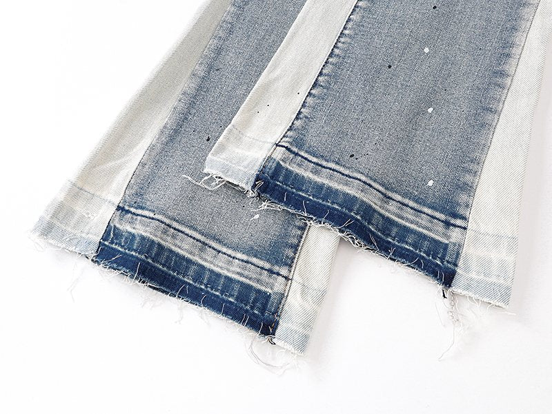 Purple Brand Light Blue Paint-Splatter Distressed Jeans ¡ª detail