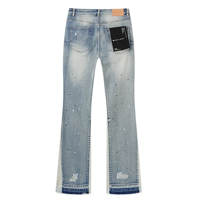 Purple Brand Light Blue Paint-Splatter Distressed Jeans ¡ª back