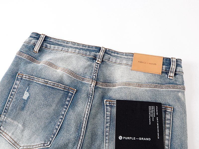 Purple Brand Light Blue Paint-Splatter Distressed Jeans ¡ª detail