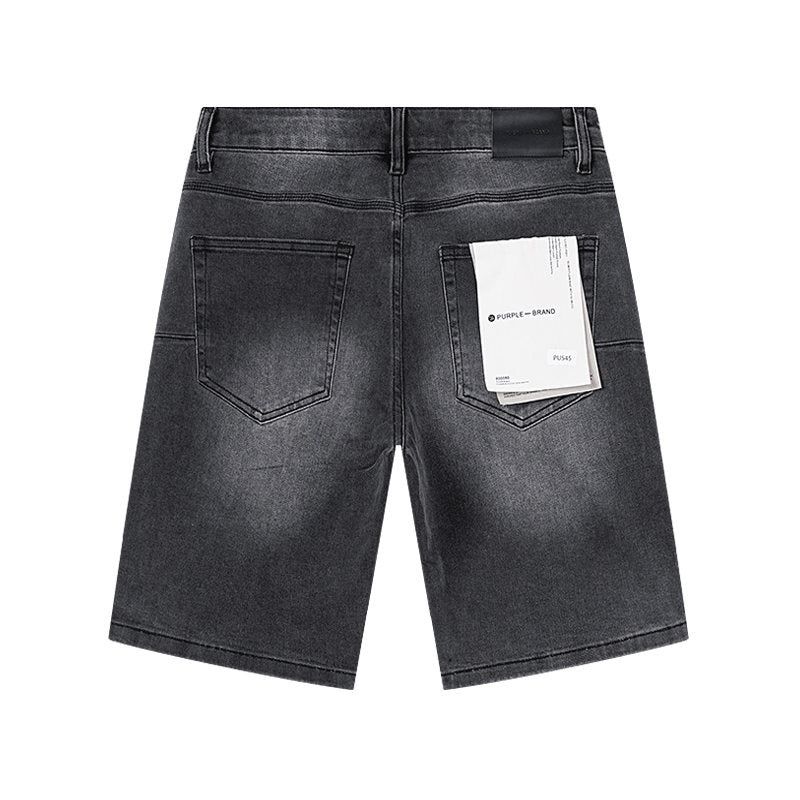 Purple Brand Rhinestone Washed Denim Shorts ¡ª back