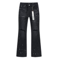 Purple Brand Black Paint-Splatter Distressed Flared Jeans ¡ª hero