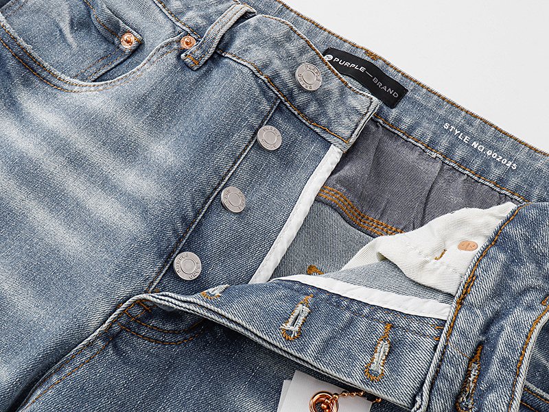 Purple Brand Light Blue Embellished Washed Jeans ¡ª detail