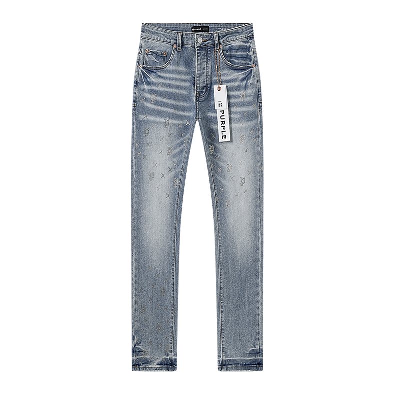 Purple Brand Light Blue Embellished Washed Jeans ¡ª hero