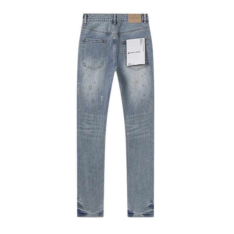 Purple Brand Light Blue Embellished Washed Jeans ¡ª back