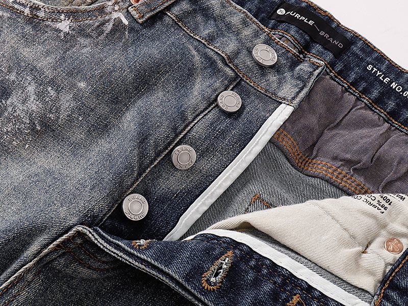 Purple Brand Gray Distressed Paint-Splatter Jeans ¡ª detail