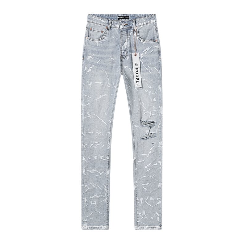 Purple Brand Light Blue Distressed Paint-Mark Jeans ¡ª hero