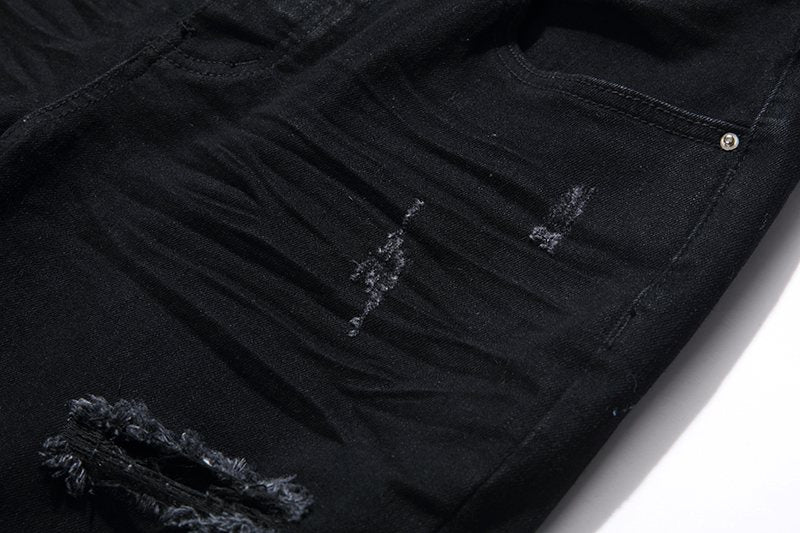 AMIRI Black Distressed Lettering Jeans ¡ª detail