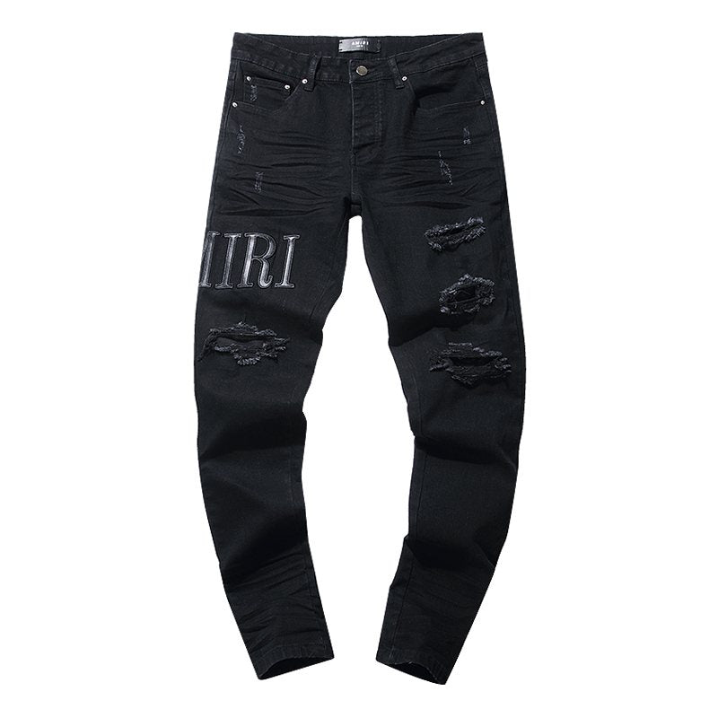 AMIRI Black Distressed Lettering Jeans ¡ª hero