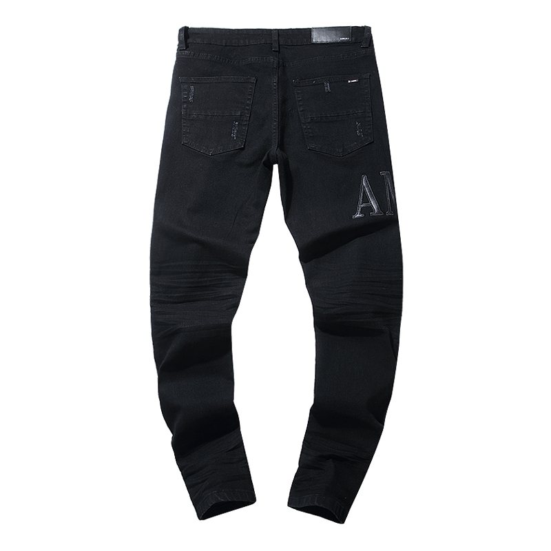AMIRI Black Distressed Lettering Jeans ¡ª back