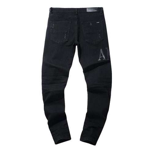AMIRI Black Distressed Lettering Jeans ¡ª back