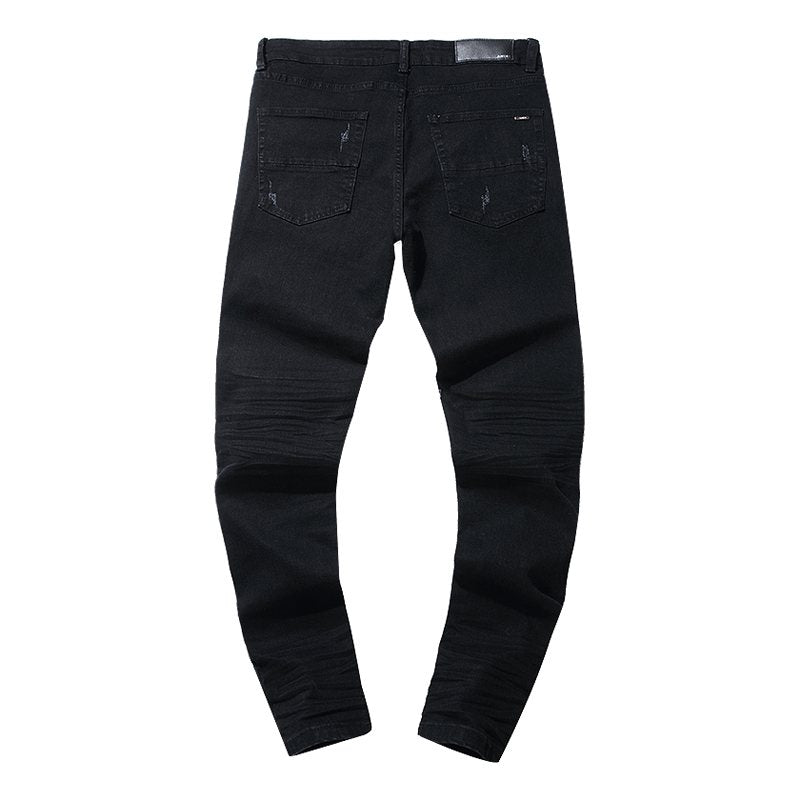 AMIRI Black Distressed Biker Jeans ¡ª back