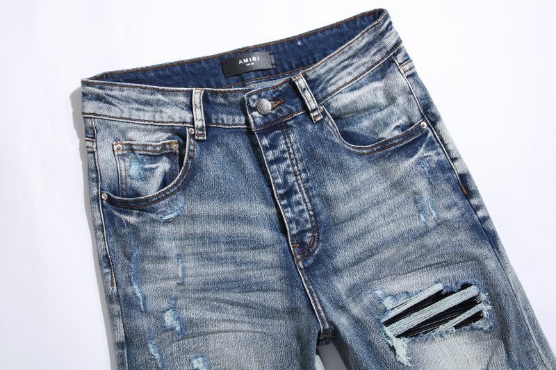 AMIRI Light Blue Distressed Jeans ¡ª front