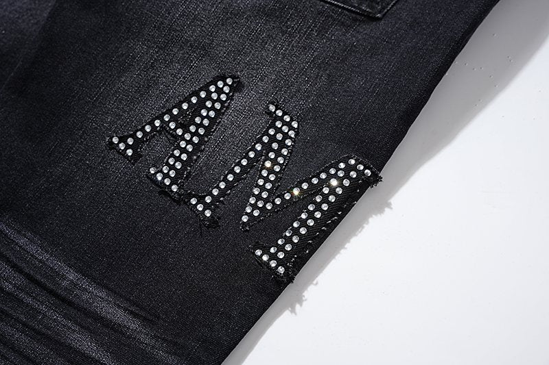 AMIRI Rhinestone Washed Denim Jeans ¡ª detail