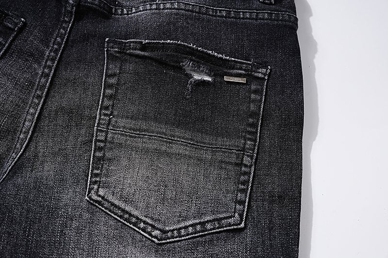 AMIRI Black Distressed Letter Graphic Jeans ¡ª detail