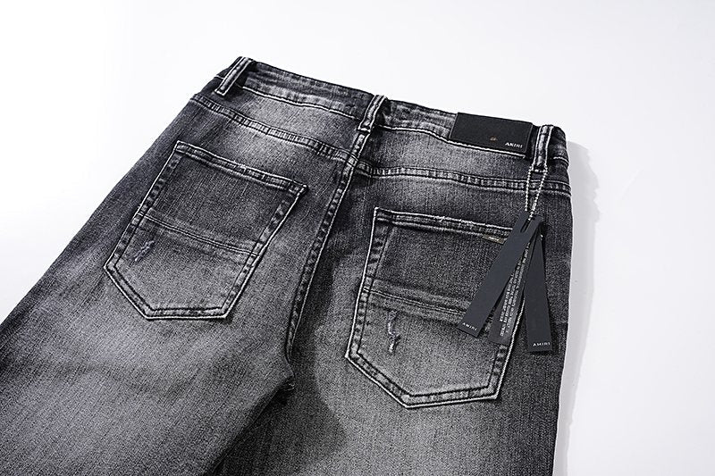 AMIRI Washed Black Distressed Jeans ¡ª detail