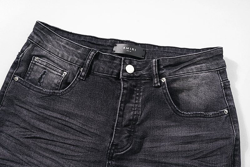AMIRI Distressed Washed Black Graphic Jeans ¡ª detail