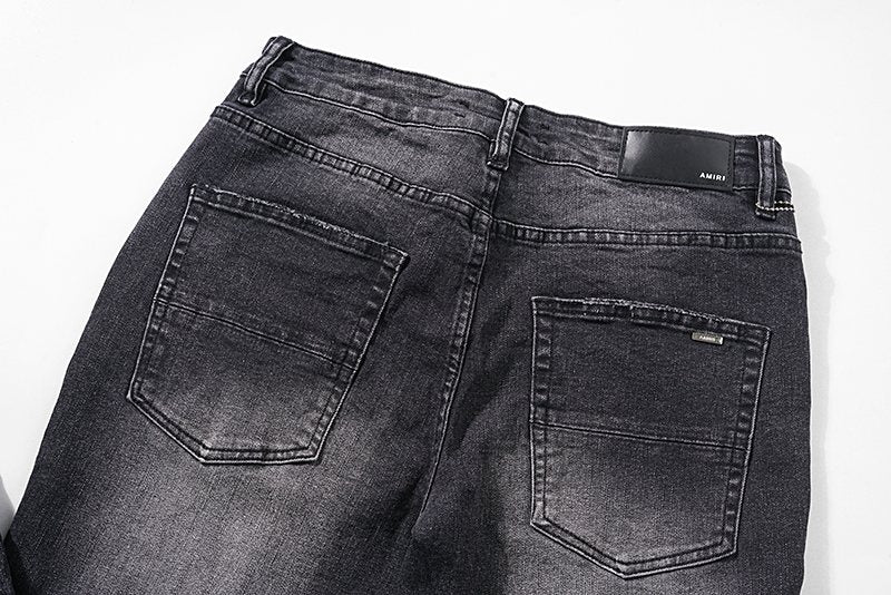 AMIRI Distressed Washed Black Graphic Jeans ¡ª detail