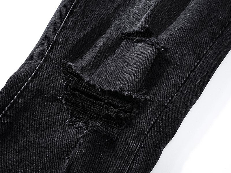 AMIRI Distressed Black Washed Jeans ¡ª detail