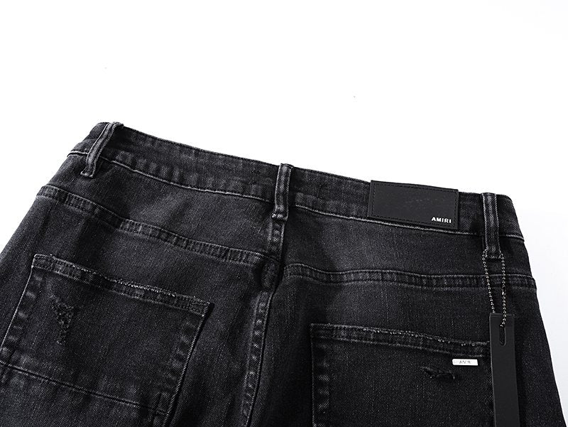 AMIRI Distressed Black Washed Jeans ¡ª detail