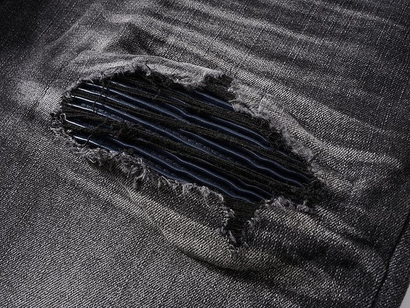 AMIRI Black Distressed Washed Jeans ¡ª detail