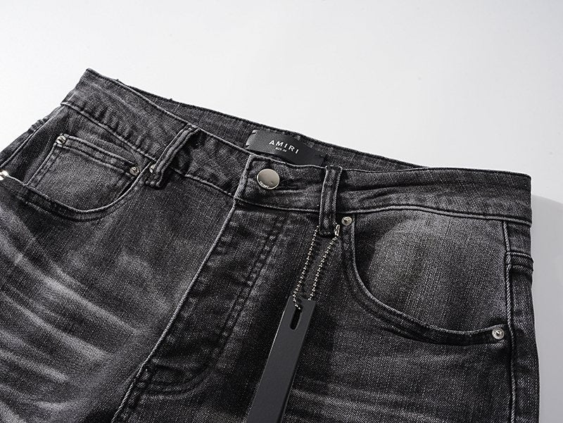 AMIRI Black Distressed Washed Jeans ¡ª detail