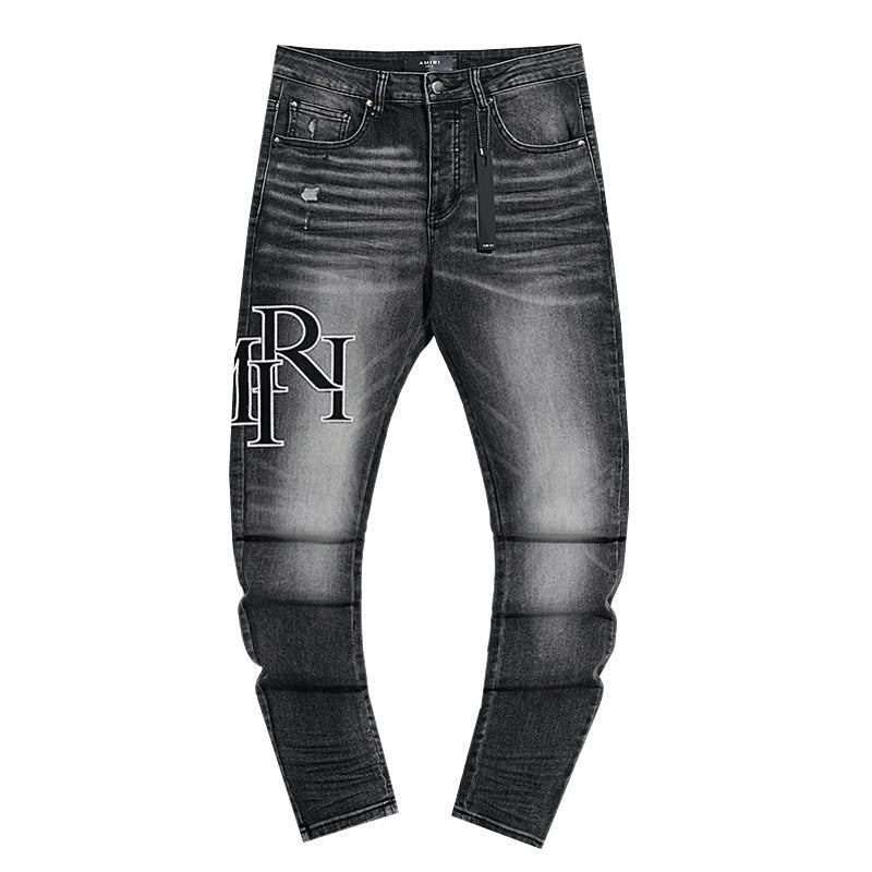 AMIRI Washed Black Embroidered Jeans ¡ª hero