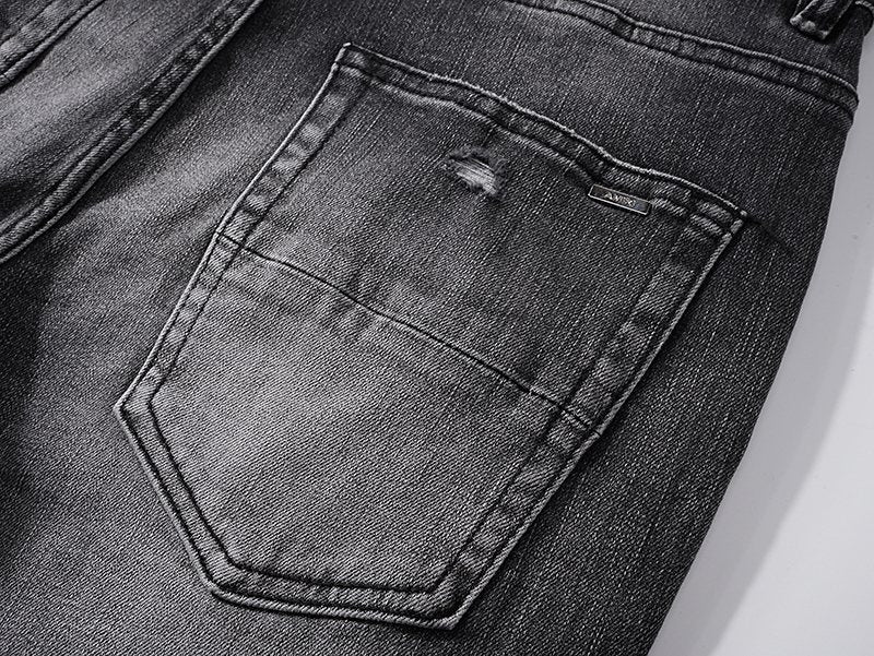 AMIRI Washed Black Embroidered Jeans ¡ª detail