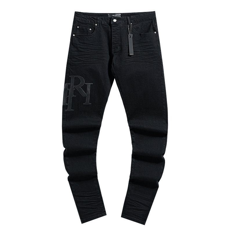 AMIRI Tonal Letter Graphic Black Jeans ¡ª hero