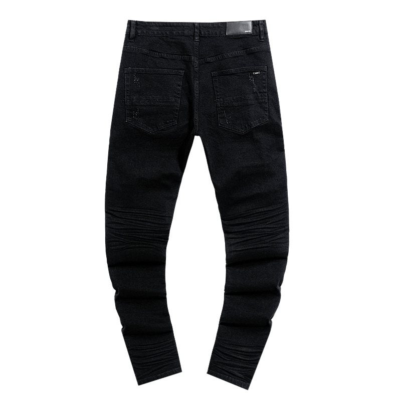 AMIRI Black Distressed Moto Jeans ¡ª back