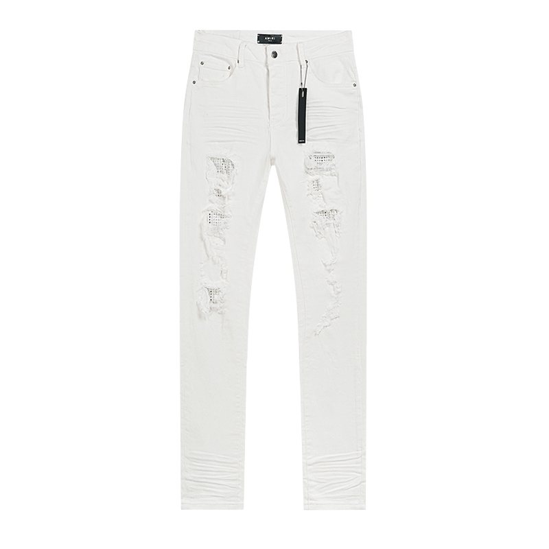 AMIRI White Distressed Moto Jeans ¡ª hero