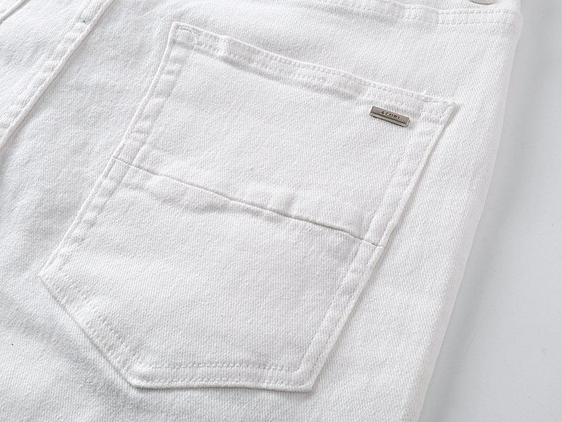 AMIRI White Distressed Moto Jeans ¡ª detail