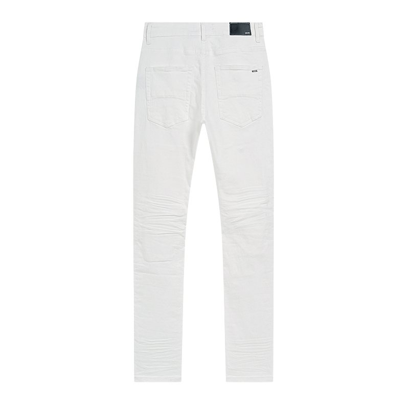 AMIRI White Distressed Ribbed Panel Jeans ¡ª back