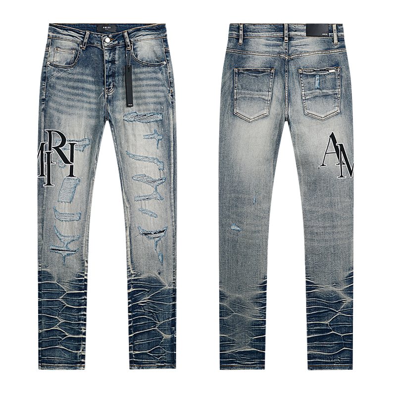 AMIRI Light Blue Embroidered Jeans ¡ª hero