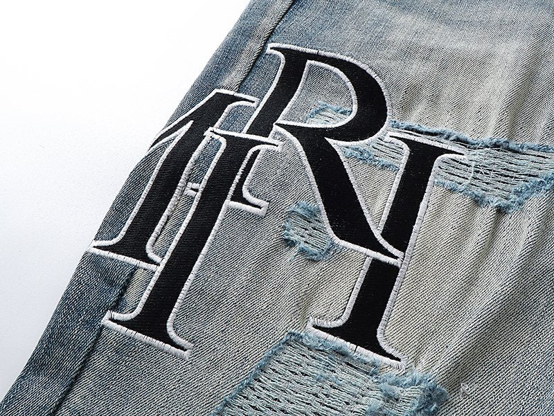 AMIRI Light Blue Embroidered Jeans ¡ª detail
