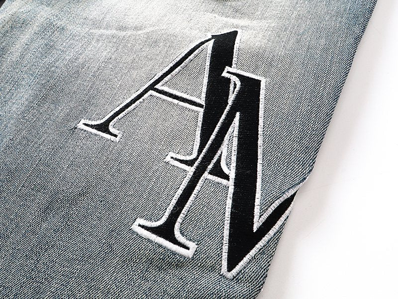 AMIRI Light Blue Embroidered Jeans ¡ª detail