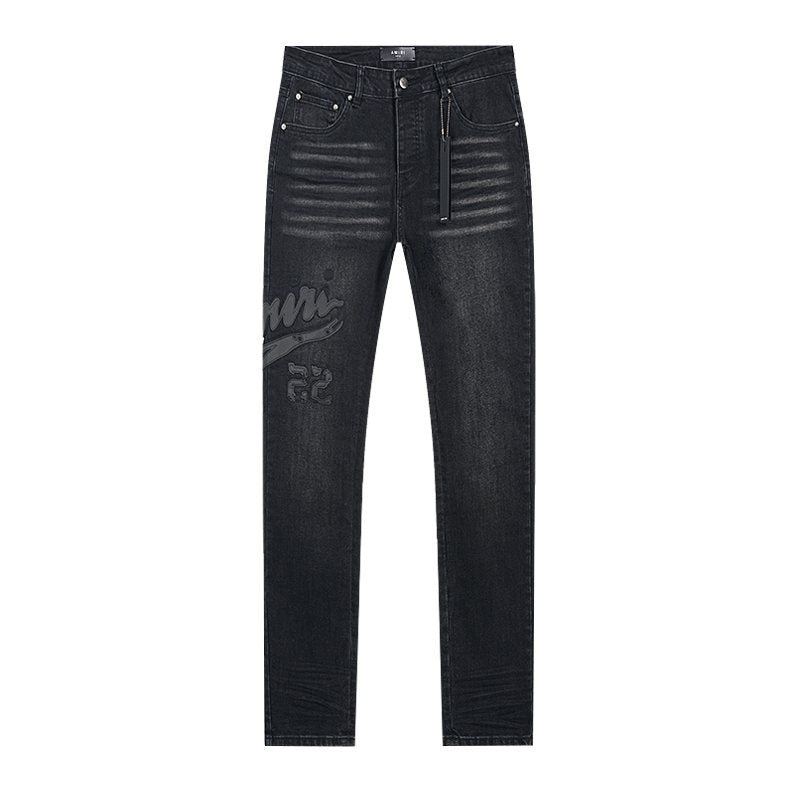 AMIRI Black Washed Graphic Jeans ¡ª front