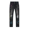 AMIRI Paint Splatter Distressed Black Jeans ¡ª hero