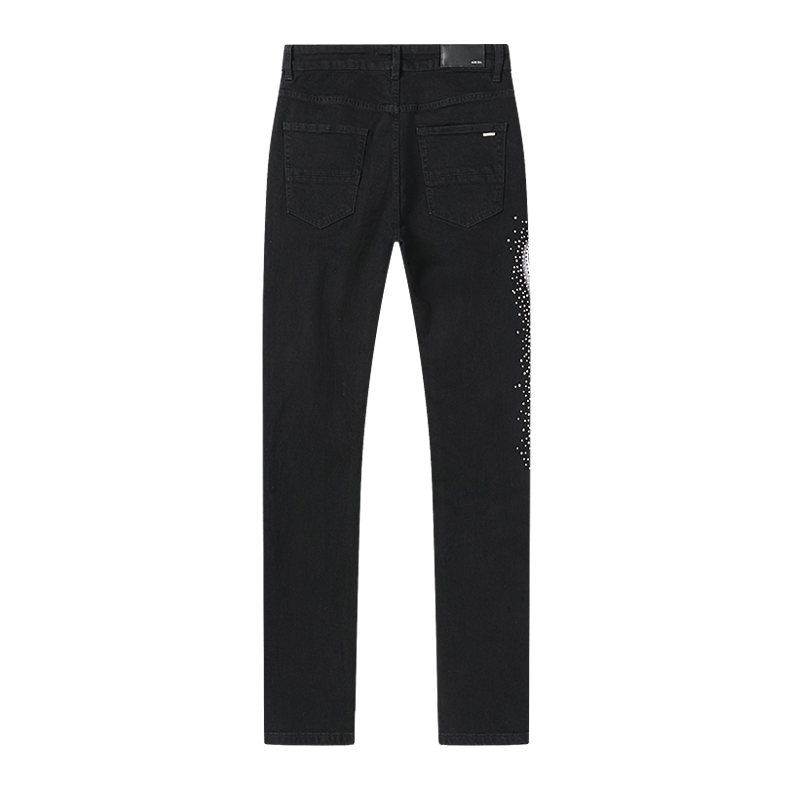 AMIRI Rhinestone-Style Side Graphic Black Jeans ¡ª back