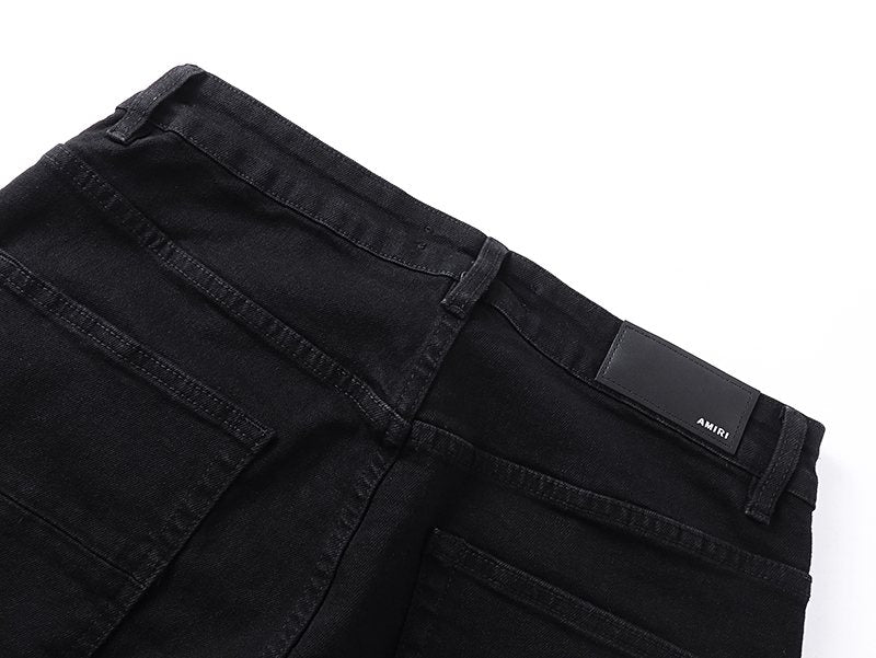 AMIRI Rhinestone-Style Side Graphic Black Jeans ¡ª detail