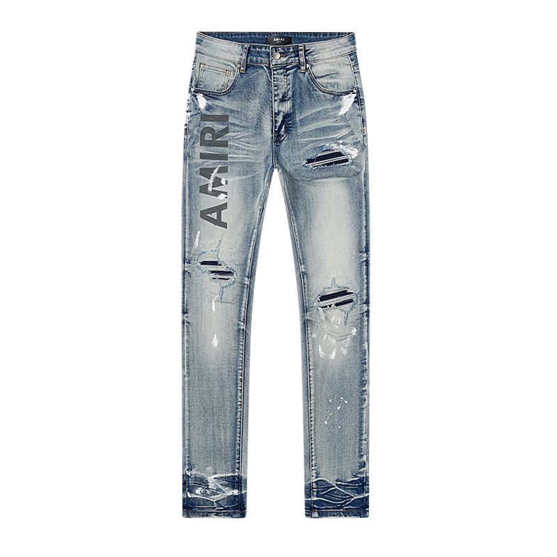 AMIRI Distressed Light Blue Jeans ¡ª front