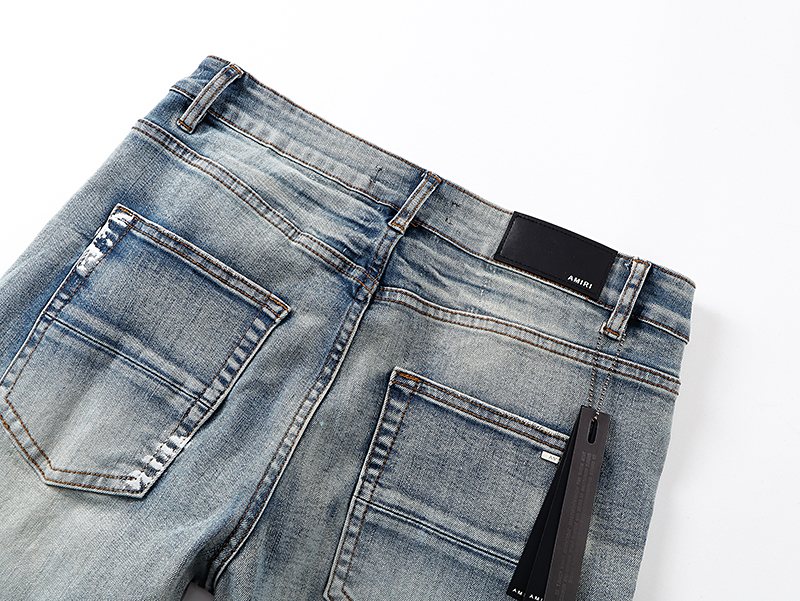 AMIRI Distressed Light Blue Jeans ¡ª detail