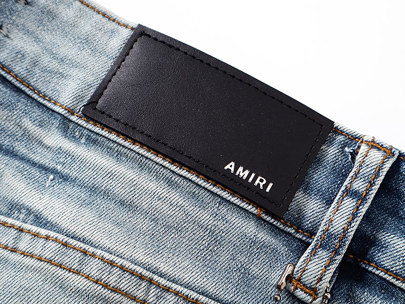 AMIRI Distressed Light Blue Jeans ¡ª detail