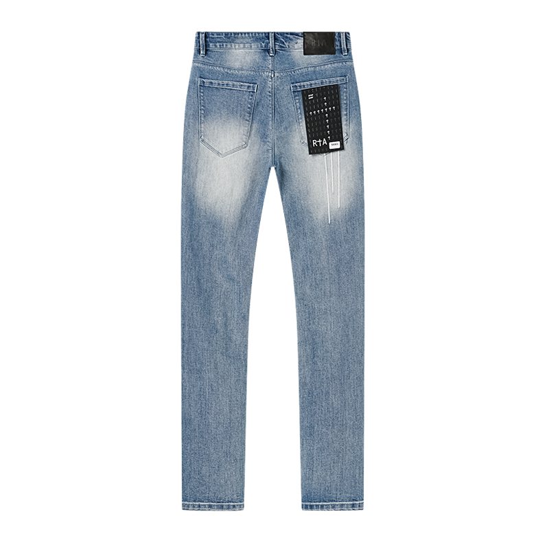 R+A Washed Distressed Jeans - Light Blue ¡ª back