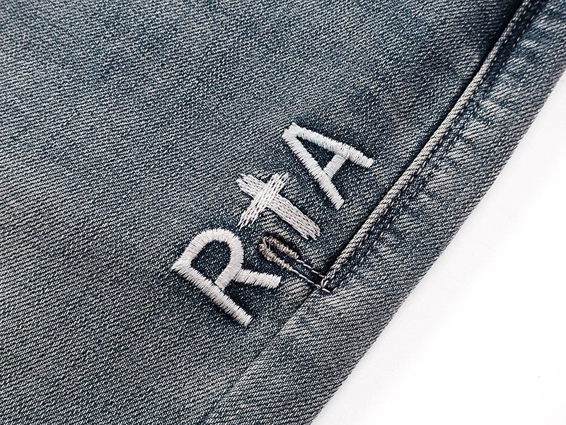 R+A Washed Blue Flared Jeans ¡ª detail