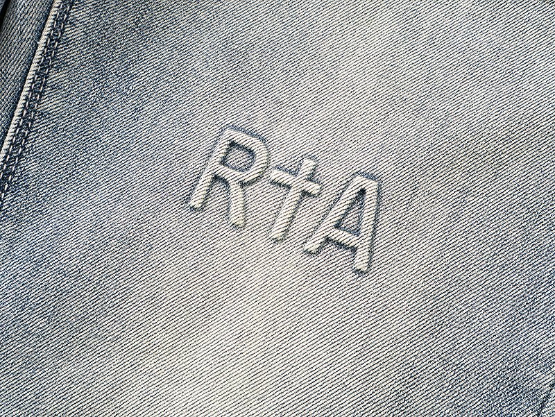R+A Light Blue Embroidered Flared Jeans ¡ª detail